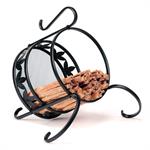 Fatwood Holder - Floral Black Wrought Iron