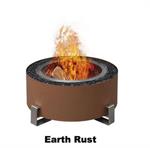 Luxeve 24^ Firepit W/ Lid & Glass - Earth Rust