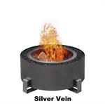 Luxeve 24^ Firepit W/ Lid & Glass -Silver Vein