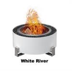 Luxeve 24^ Firepit W/ Lid & Glass -White River