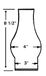 3^ x 8 1/2^ Lamp Chimney