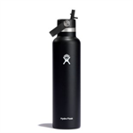 HydroFlask Insulated Bottle - 24 oz Standard Mouth Flex Straw Black
