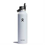 HydroFlask Insulated Bottle - 24 oz Standard Mouth Flex Straw White