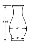 3^ x 8 1/2^ Lamp Chimney / Winthrop