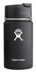 12 oz Wide Mouth W/ Flip Cap - Black