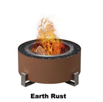 Luxeve 24^ Firepit W/ Lid & Glass - Earth Rust