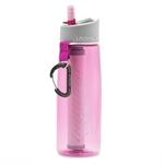 LifeStraw Water Bottle w/ 2-Stage Filtration/Pink
