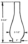 2^ x 9 3/4^ Italia Bombe Glass Chimney