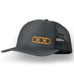 Ballcap Gray / Black Orange Ring Logo