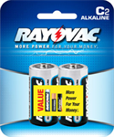 Alkaline C Size - 2 Pk Carded